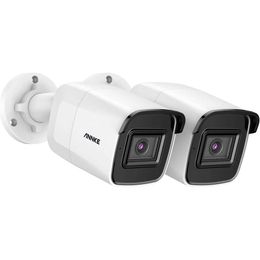 2 Pack UltraHD 4K PoE Security Camera 8MP Bullet IP Outdoor Camera Human Vehicle Detection Built-in Mic SD Card Slot RTS PIP 67 Waterproof EXIR 20 Night Vision 28mm