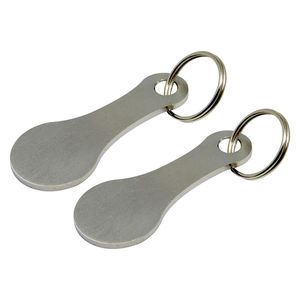 2 paquets de porte-clés en alliage d'aluminium en métal jetons de caddie porte-clés accessoires décor porte-clés cadeau prix usine 4995 Q2