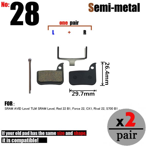 Poussinets de frein à disque à vélo de 2 paires pour SRAM AVID RIVAL 22 S700 Red B1 Force Mountain E-Bike Accessoires