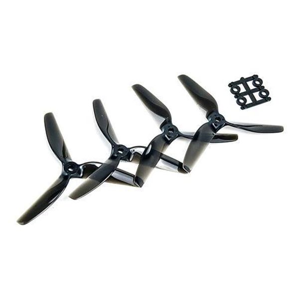 2 paires T-motor 5053 5x5x3 Hélice à 3 pales Trou de montage de 5,0 mm avec adaptateurs pour drone de course - Noir