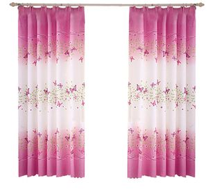 2 panneaux Fleurs papillons Panneaux de rideau de fenêtre imprimés avec crochets pour la chambre salon des enfants Rooms Nursery Rideau 1005536164
