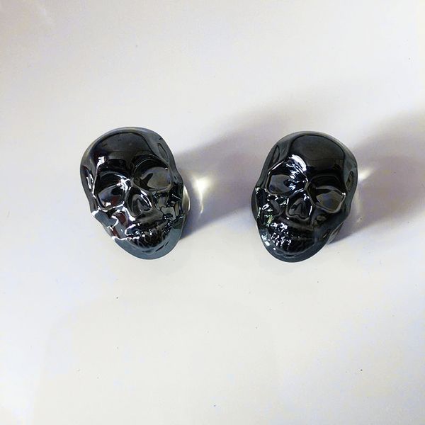 2 pc Skull Head Glass Ear Piercing Expander Prises de tunnels d'oreille Boucles d'oreilles Pierc Jewelry Oreja Expansores Resatriser l'oreille de l'oreille