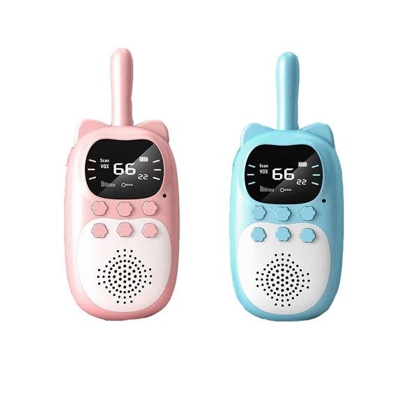 2 PCS 3km 1000mAh Niños Walkie Talkie Thone Teléfono Móvil Toys Talking Radio de dos vías con luces LED Regalos interactivos al aire libre