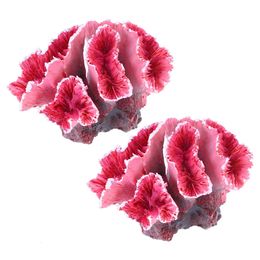 2 uds acuario paisajismo decoración ornamento decoraciones resina Coral pecera suministro adorno Artificial 240226