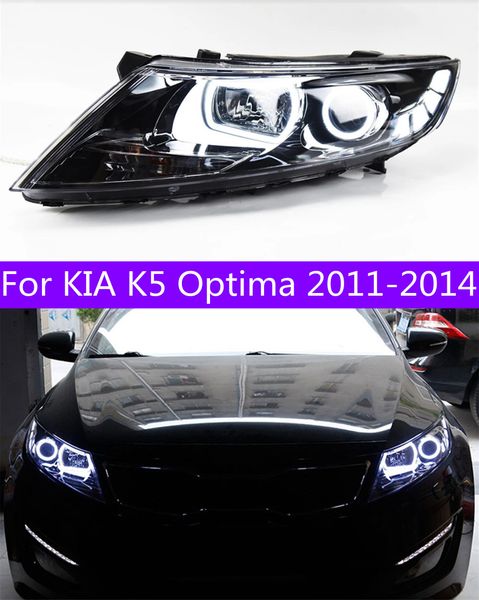 Pièces de phares de voiture pour KIA K5 Optima 2011 2012 2013 2014, 2 pièces, lampes LED de remplacement, lentille DRL à double faisceau