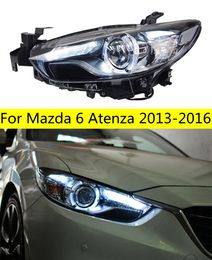 2 pièces de phares de voiture automatiques pour Mazda 6 Atenza 20 13-20 16 lampes LED ou phares au xénon DRL LED double projecteur FACELIFT