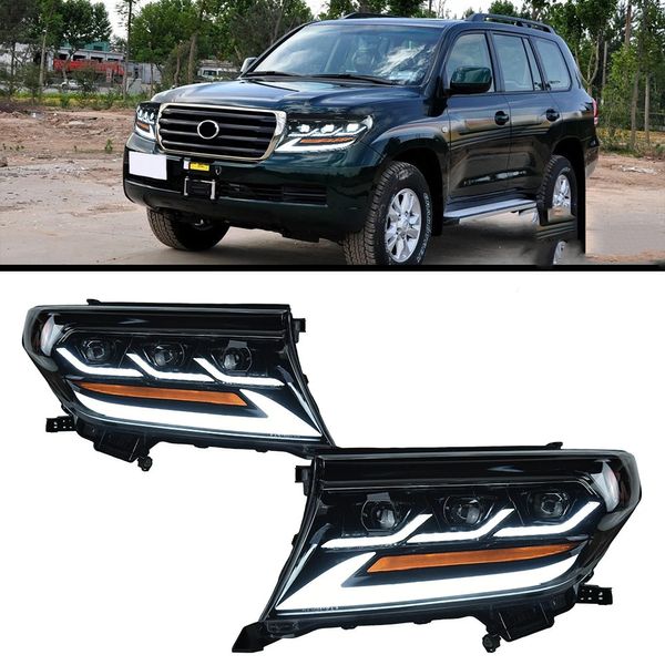 2 pièces de phares de voiture automatiques pour Toyota Land Cruiser 20 08-20 15 phare LED de remplacement phares DRL