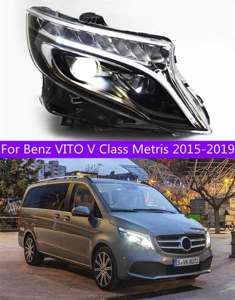 2 pièces de voiture pour Benz VITO classe V Metris 20 15-20 19 lampe frontale phare LED LED double projecteur phares de remplacement