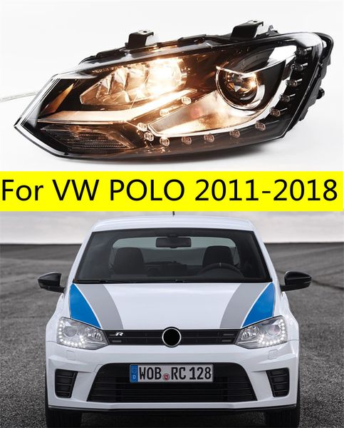 2 pièces de phares de voiture, pièces automobiles pour VW POLO 20 11-20 18 GTI Type Modification, phares LED, double projecteur, marchandises