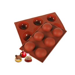 2 pcs Moule de chocolate à bombe en silicone Moule de moisissure semi-balle Sphère DIY Moule de cuisson pour la fabrication de gâteau à bombe au chocolat Dome Mous199a