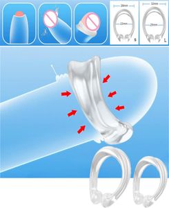 2 pièces anneau de pénis anneau de prépuce jouets sexuels pour hommes retarder l'éjaculation Cockring pénis casier Scrotum manchon intime Goods213g3063942