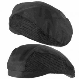 2 pièces filet à cheveux de cuisine bérets pour femmes chapeau de chef casquettes de service alimentaire Costume de boulanger pour hommes Y1W7 #