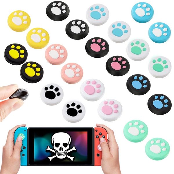 2 pièces mignon chat patte griffe pouce bâton poignée capuchon Joystick couverture pour Nintendo Switch OLED Switch lite pouce bâton accessoire