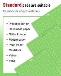 2 PCS Mat de corte Adhesivo Medio Sticky Green Green Gridnon-Slip-Slip Cutting Mats para Art Textiles Scrapbooking and Diy Proyectos