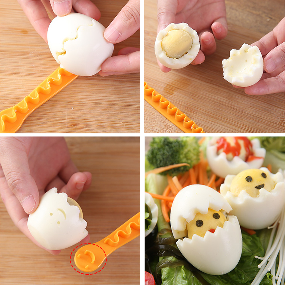 2 개 PCS 팬시 컷 계란 요리 에그 커터 가정 삶은 계란 창조적 인 도구 벤토 컷 꽃 셰이퍼 부엌 액세서리