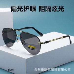 2 PCS Fashion Luxury Designer 2022 Nouveau homme polarisé en métal double poutre à poutre à la mode Fashion Outdoor Sports UV Proof Driving Sunglasses