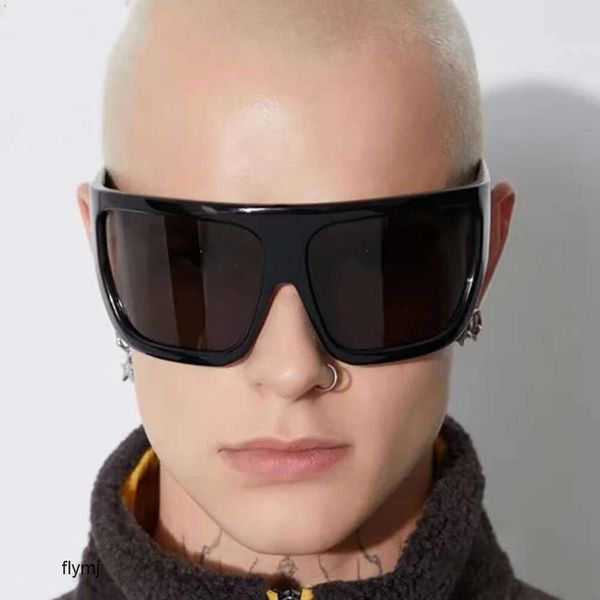 2 pcs Mode Designer de luxe 24 Nouvelles lunettes de soleil à grand cadre Mode Y2K Hommes Lunettes de soleil Femmes Masque drôle