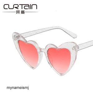 2 stuks mode luxe designer glitter roze liefde zonnebril 2022 nieuwe straatfotografie mode kruisspiegel zonnebril trend fluorescerende perzik hart zonnebril wo