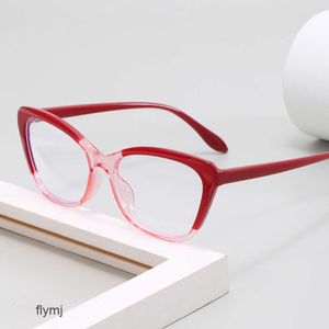 2 piezas Diseñador de lujo de moda Nueva lente plana estilo ojo de gato gafas anti luz azul de moda con niveles de personalidad ajustables