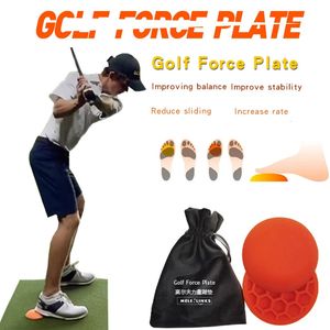 2 pièces plaque de Force de Golf étape Pad caoutchouc assisté équilibre Swing pratique aides à l'entraînement de Golf rouge anti-dérapant fournitures d'entraîneur de Golf 240108