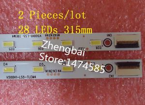 Freeshipping 2 PCS LED strip V500H1-LS5-TLEM6 TLEM4 TREM6 TREM4 E117098 28 LEDs 315mm for LE50D8800 V500HJ1-LE1,used part