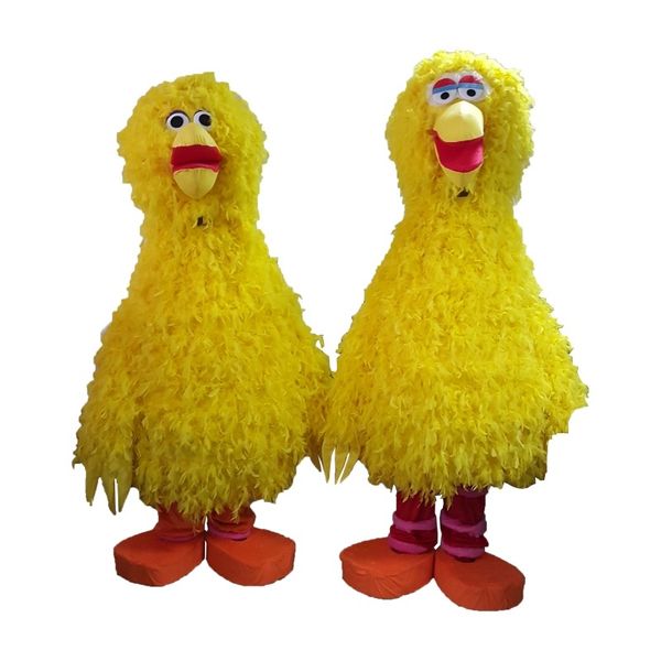 2 pièces sympathique grand oiseau jaune mascotte Costume de noël déguisement Halloween mascotte Costume Animal carnaval