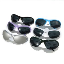 2 pc's luxe ontwerper Nieuwe punkstijl Zon rijdende bril Y2K Fashion UV Resistant Personalise Sports Sunglasses 8Urd