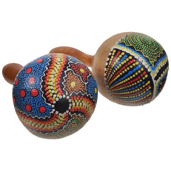 2 PCS Maraca Childrens Toys Kids Wood Maracas Musical Party Noisemaker Coconut Shell Acclamations Accessoires Parentchild 240408