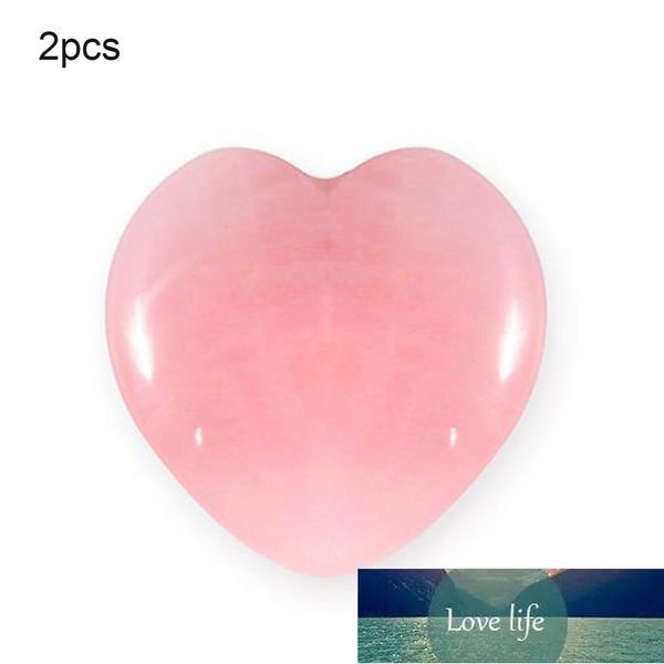 2 pièces cristal de Quartz Rose Rose naturel sculpté en forme de coeur guérison amour pierre précieuse décoration délicate pour pendentif bricolage