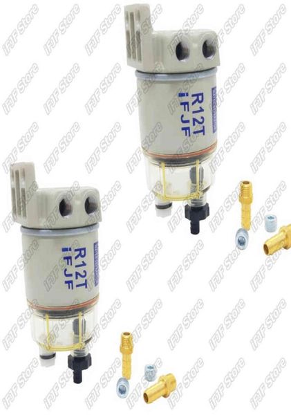 Filtre séparateur d'eau et de carburant R12T, 2 pièces, moteur diesel pour Racor 140R 120AT S3240 NPT ZG1419, pièces automobiles complètes Combo7472648