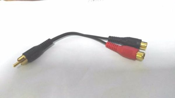 2 uds RCA macho a 2 RCA hembra enchufe divisor Audio Video AV Cable adaptador