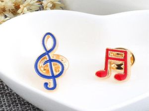 2 PCS Set Creative Cartoon Musical Musical Note Email Brooches Pins Fashion Metal Badges Vêtements Décoration Musique Brooch259Q3302166