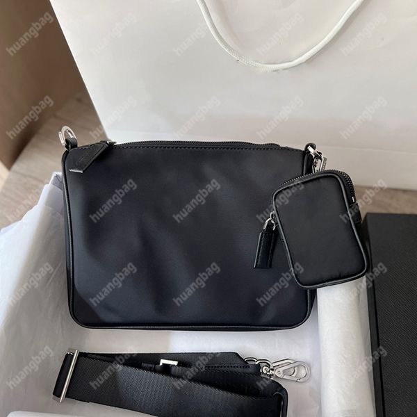 2 piezas Set Crossbody Hombres Bolsos de hombro Designer Hobos Bag Mini Monederos Bolsos de alta calidad Monedero Nylon Cross Body Balck Pochette Mujeres Paquete divertido Paquetes de cofres