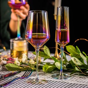 2 PCS / Set Cristal De Mariage Grillage champagne verres Boisson Coupe Fête mariage Vin décoration tasses pour les fêtes Coffret cadeau 210326