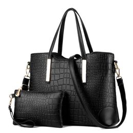 2 pièces/ensemble mode femmes Composite sacs en cuir PU femmes sac à main sac à bandoulière bandoulière portefeuilles sac à main