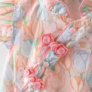 2 pc's/set zomer Little Rabbit Tulip Infant Creeper Orange Baby Girls Mouwloze Bodysuit Kinderkleding+Haarbanden