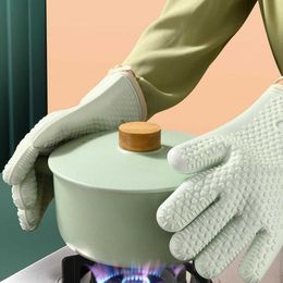 Siliconen Ovenwanten Gebak Gereedschap Warmte-isolatie Handschoenen Verdikt 5 Vingers Plus Katoen Anti-verbrandingsbestendig Bakhandschoen voor Keuken Magnetron 1221720