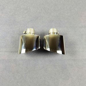 2 pièces tuyaux de silencieux simples argent/noir acier inoxydable pour A3 A4 mise à jour RS3 RS4 embouts d'échappement arrière de voiture