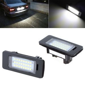 Livraison gratuite 2 PCS SMD3528 Voiture LED Plaque D'immatriculation Lumière Xénon Blanc Couleur Lampe pour BMW E39 E60 E61 E70 E82 E90 E92