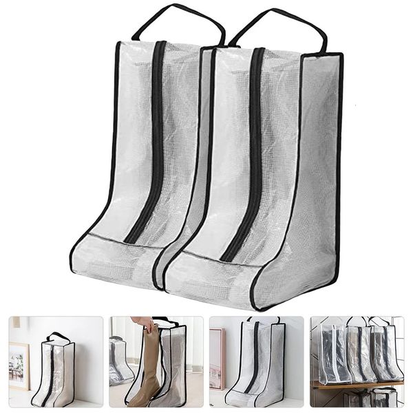 Bolsa de almacenamiento para botas altas, estante portátil para zapatos, bolsa para botas altas, cajas transparentes para zapatos, bolsa de almacenamiento para botas, bolsa de viaje amigable con la piel, 2 uds., 240125