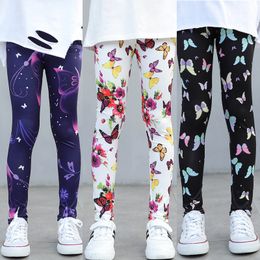 2 Pcs Wholesale Kid Girls' Leggings Spring And Autumn Thin Children's Stretch Printed Pants Summer Clothes