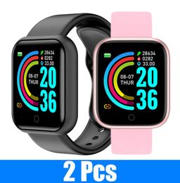 2 PCS Y68 Montres Intelligentes Hommes Applewatch Fitness Tracker Compatible iPhone et Téléphones Android Montres Ronde Smartwatch Coeur Digital2970154