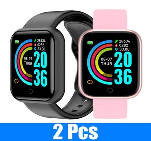 2 pc's Y68 Smart Watches Men Applewatch Fitness Tracker Compatibele iPhone- en Android -telefoons Horingen rond SmartWatch Heart Digital4823603