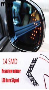 2 PCSlot 14 SMD LED -pijlpaneel voor auto achteraanzicht Mirror Indicator Draai Signaallichtauto LED achteruitkijk spiegel licht9639375