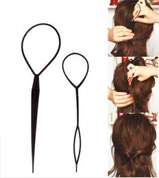 2 PCSLOT Chic Magic Topsy Tail Hair Traid Ponytail Styling Maker Clip Tool Black Headwear Tools P00245938854