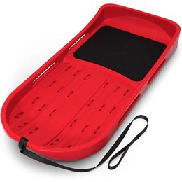 Sled de neige premium de 2 personnes avec sangle à double paroi à double paroi et siège rembourré - Choisissez entre le rouge et le bleu 231225