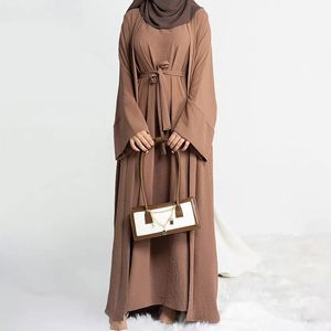 2-delige abaya lange jurk voor vrouwen ramadan jazz crêpe islamitische kleding hijab gewaad dubai turkse partij kaftan outfit moslim set 240103