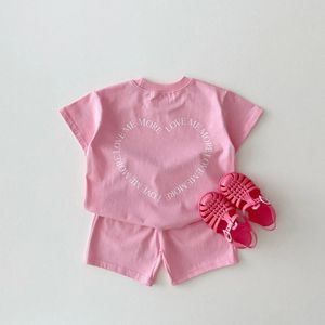 2-delig babymeisje jongen set zomer mode schattig basic kinder T-shirt met korte mouwen patchwork kleurrijke kleding 240225