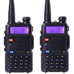 2 pièces baofeng uv5r double bande talkie-walkie émetteur-récepteur radio double affichage radio communicateur uv5r portable talkie-walkie ensemble