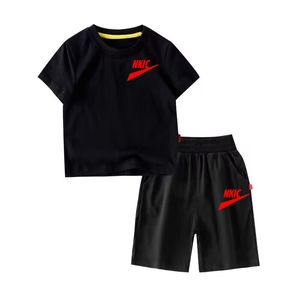 Costume de sport 2 pièces pour enfants, tenue de sport décontracté, T-shirt en tissu respirant, vêtements tendance pour garçons et filles